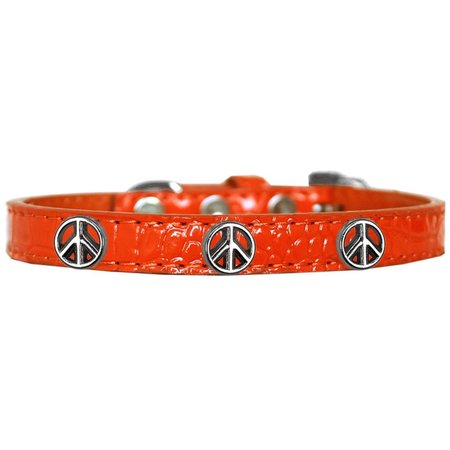 MIRAGE PET PRODUCTS Peace Sign Widget Croc Dog Collar OrangeSize 12 720-22 ORC12